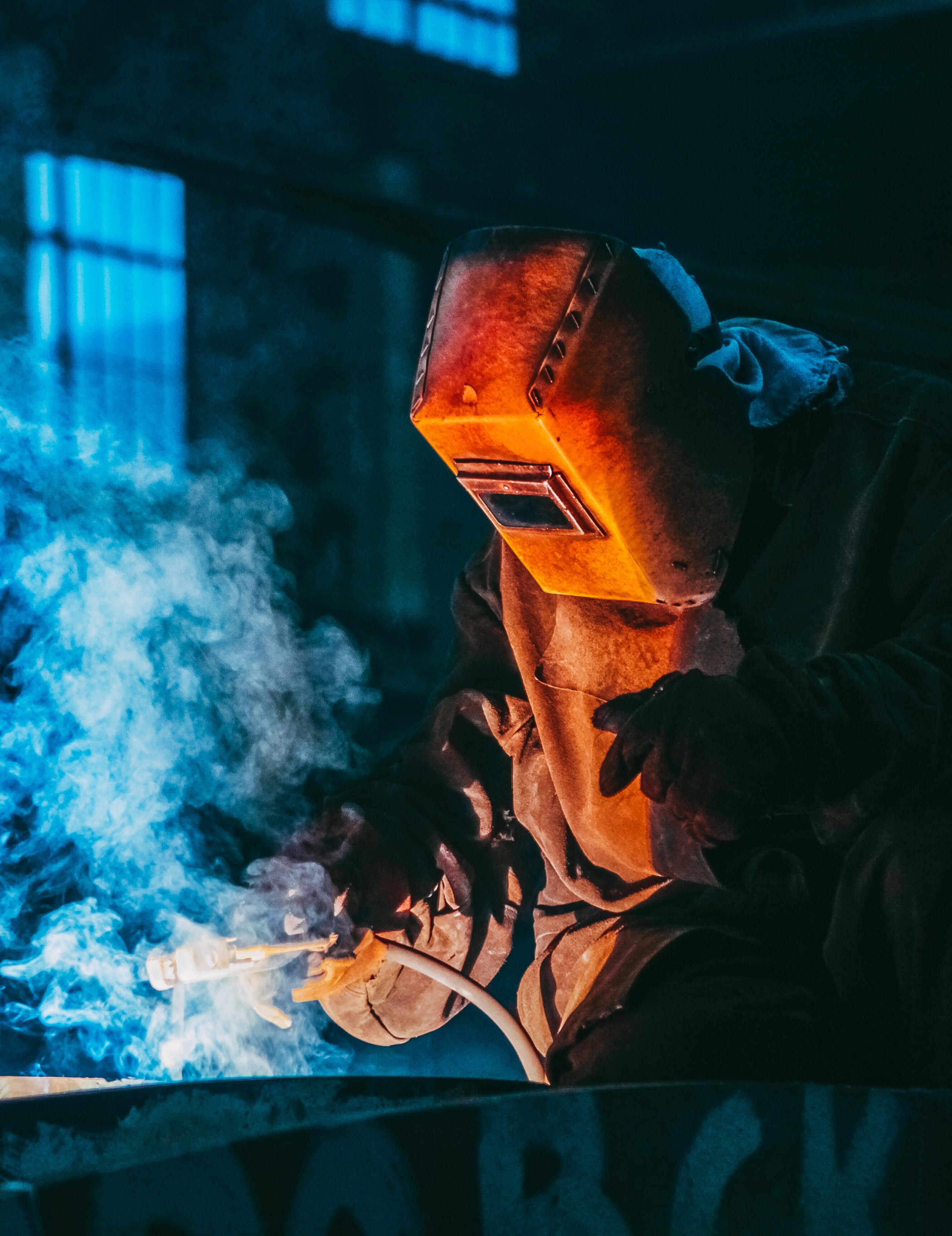 welder working with welding equipment at Advanced Welding Institute